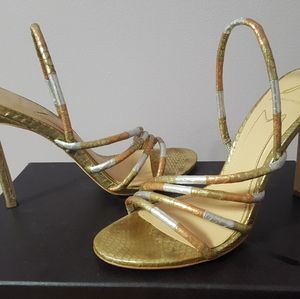 Brian Atwood Metallic Sandals